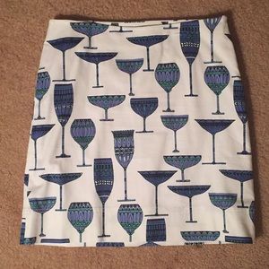Talbots 8p wine glass a-like skirt